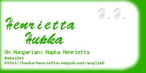 henrietta hupka business card